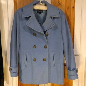 Baby Blue 100% Wool Peacoat